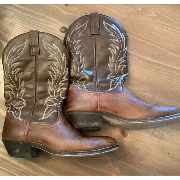 LAREDO WOMENS SZ 9 KADI TAN DISTRESSED BROWN LEATHER WESTERN COWGIRL BOOTS 5742 - Picture 4 of 9